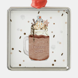 Schokolade Snowman Milkshake Weihnachtsjahr Ornament Aus Metall