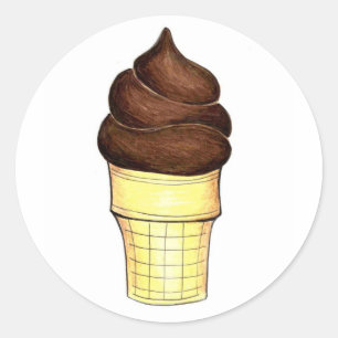 Schokolade Soft Serve Ice Cream Cone Stickers