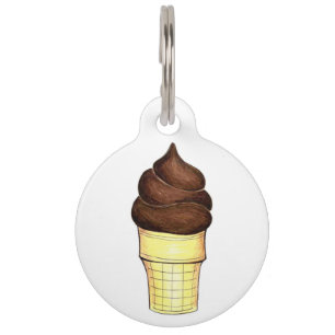 Schokolade Soft Serve Ice Creme Cone Pet Hund Tag Tiernamensmarke