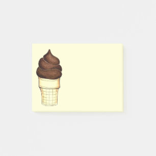 Schokolade Soft Servieren Eiscreme-Kon Post seine Post-it Klebezettel
