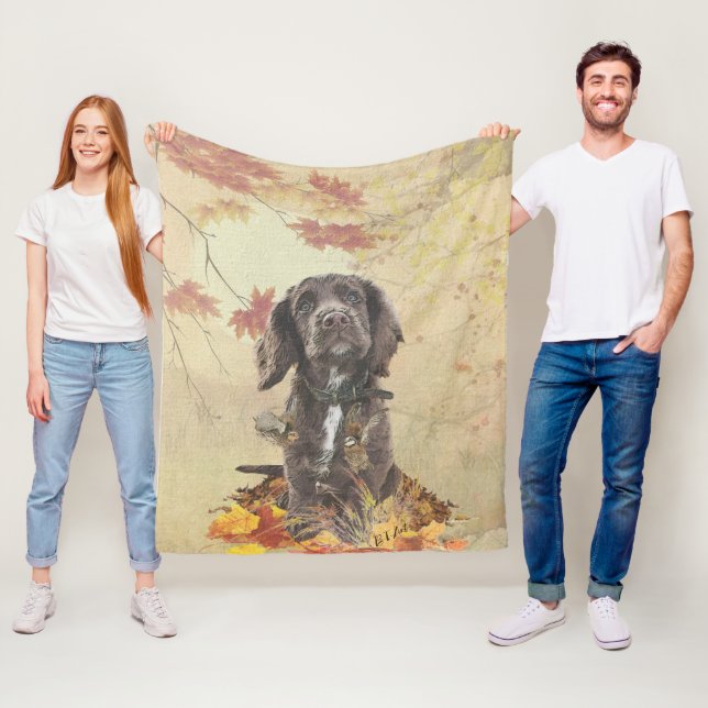 Schokolade-Spaniel-Welpe Fleecedecke (Beispiel)