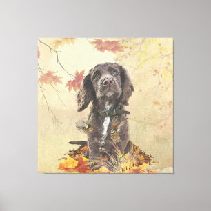 Schokolade-Spaniel-Welpe Leinwanddruck