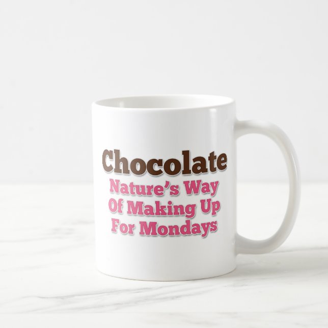 Schokolade Spaß Sprichwort Kaffeetasse (Rechts)