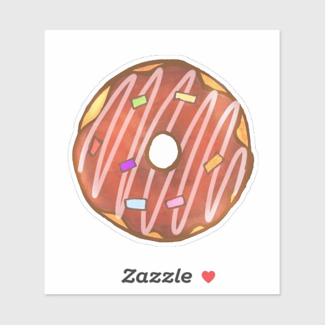 Schokolade Sprinkle Donut Aufkleber (Blatt)