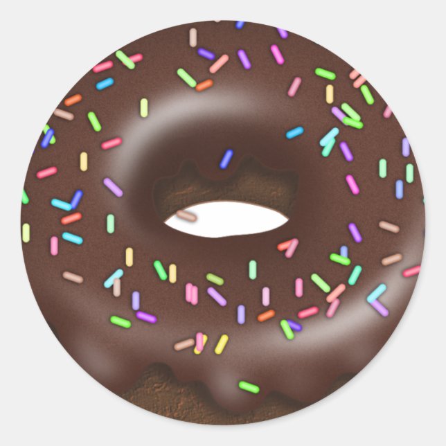 Schokolade Sprinkle Donut Bäckerei Aufkleber (Vorderseite)