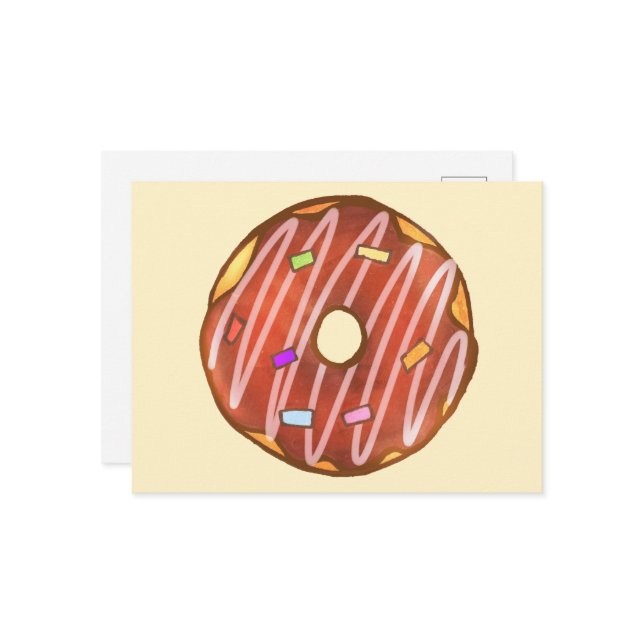 Schokolade Sprinkle Donut Postkarte (Vorderseite/Rückseite Beispiel)