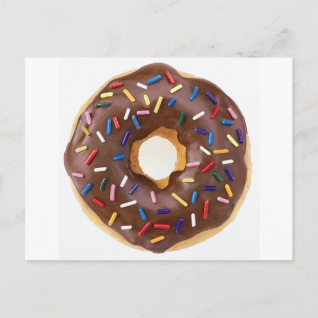 Schokolade Sprinkles Doughnut Postkarte (Vorderseite)