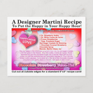 Schokolade Strawberry Valentine's Day Martini Card Feiertagspostkarte