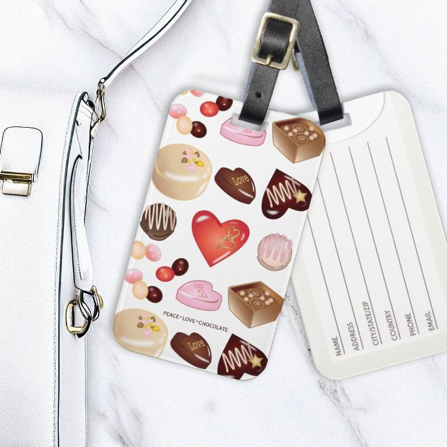 Schokolade Süßwaren Herzstück Muster Gepäckanhänger (Von Creator hochgeladen)
