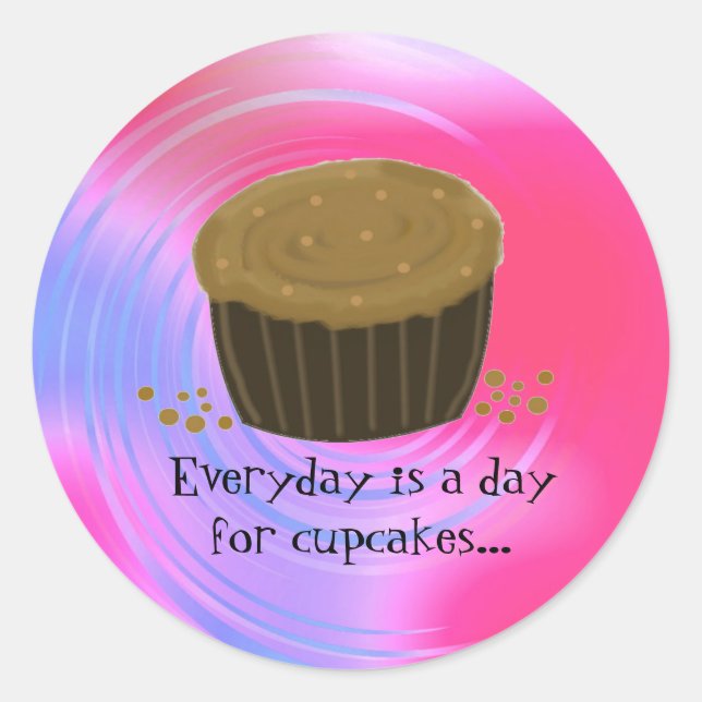 Schokolade Swirl Cupcake Runder Aufkleber (Vorderseite)
