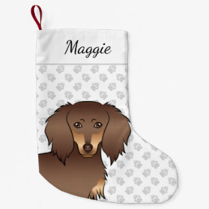Schokolade & Tan Dackel Hund Kopf Kleiner Weihnachtsstrumpf