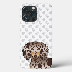 Schokolade & Tan Daple Long Hair Dackel & Paws Case-Mate iPhone Hülle