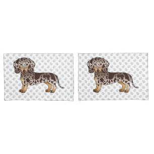 Schokolade & Tan Dapple Kurz Haare Dackel & Paws Kissenbezug