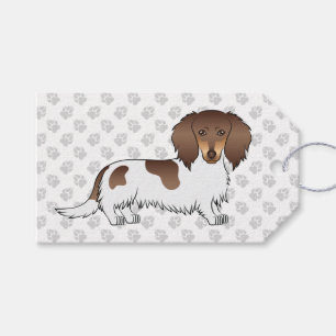 Schokolade & Tan Piebald Long Hair Dackel & Paws Geschenkanhänger