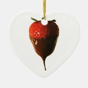 Schokolade tauchte Erdbeere ein Keramik Ornament