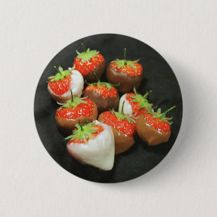 Schokolade tauchte Erdbeeren ein Button