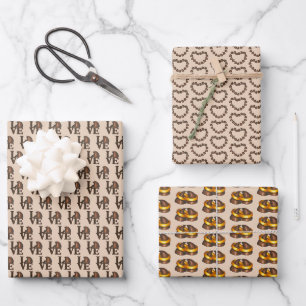 Schokolade Tropfen LIEBE Süßes Hochzeitsherz Süßes Geschenkpapier Set