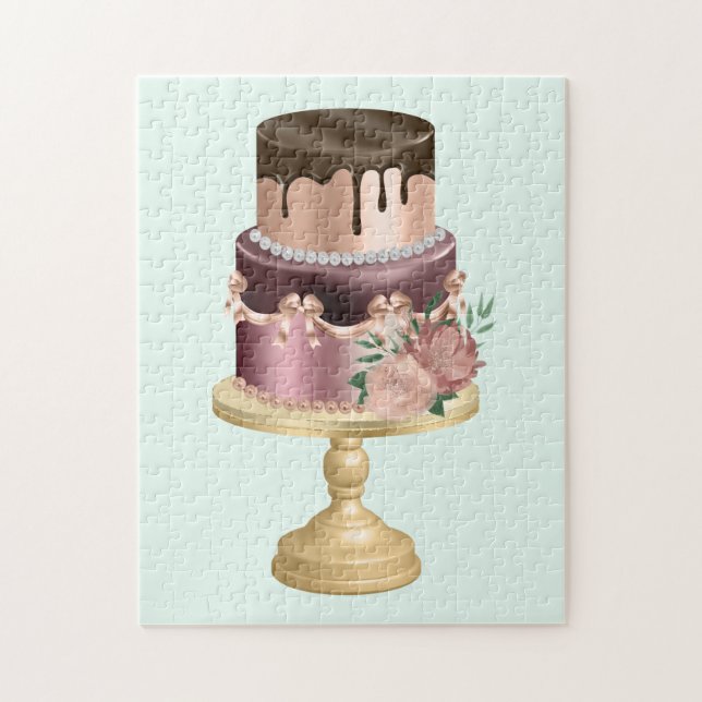 Schokolade Tropfen und Rose Gold Luxus Cake (Vertikal)