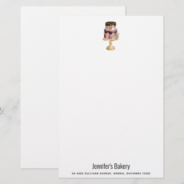 Schokolade Tropfen und Rose Gold Luxus Cake Briefpapier (Vorne/Hinten)
