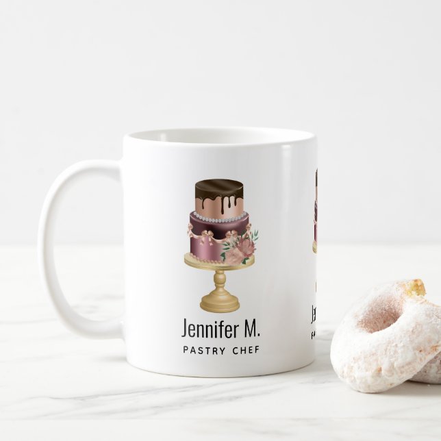 Schokolade Tropfen und Rose Gold Luxus Cake Kaffeetasse (Mit Donut)