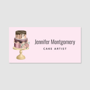 Schokolade Tropfen und Rose Gold Luxus Cake Namensschild