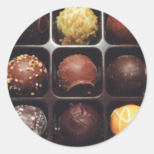 Schokolade Truffle-Foto Runder Aufkleber
