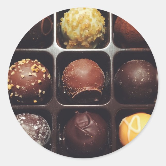 Schokolade Truffle-Foto Runder Aufkleber (Vorderseite)