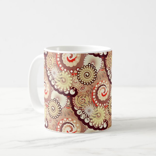 Schokolade und Creme aus Fraktal Kaffeetasse (Vorderseite Links)