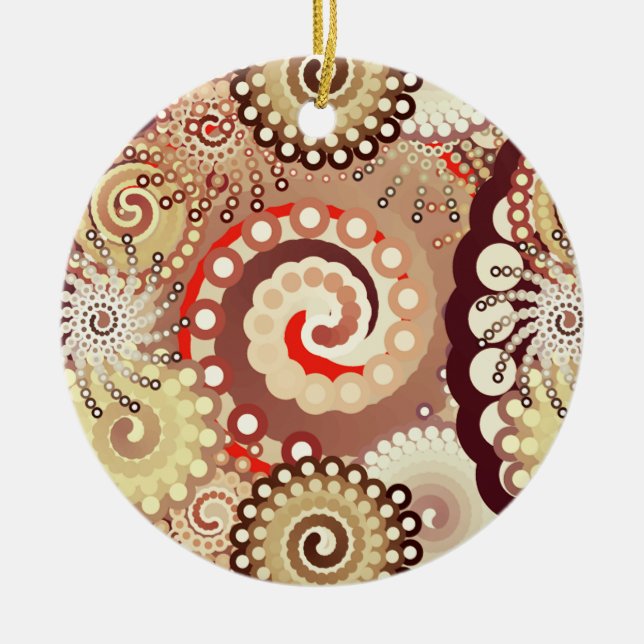 Schokolade und Creme aus Fraktal Keramik Ornament (Vorne)