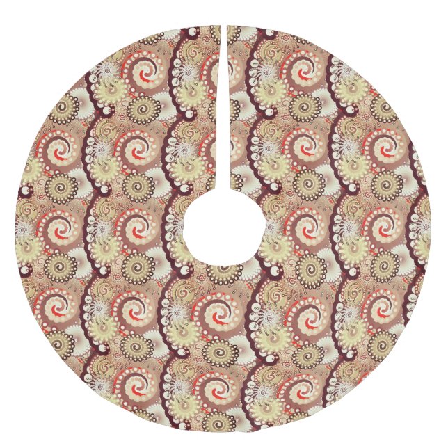 Schokolade und Creme aus Fraktal Polyester Weihnachtsbaumdecke (Vorderseite)