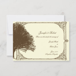 Schokolade und Ecru Filigree Wedding speichern das Save The Date