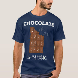 Schokolade und Musiknoten Musikerschokolade T-Shirt