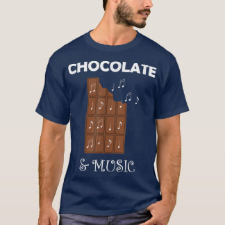Schokolade und Musiknoten Musikerschokolade T-Shirt