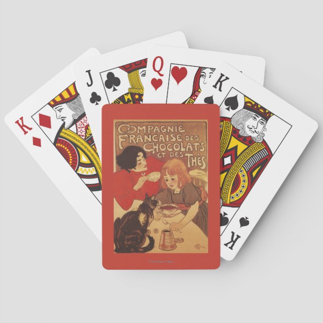 Schokolade und Mutter und Tochter des Tee-Co Spielkarten (Rückseite)