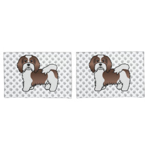 Schokolade und Niedlicher Havanese-Cartoon-Hund Kissenbezug