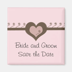 Schokolade und Rosa Save-the-Date Magnet