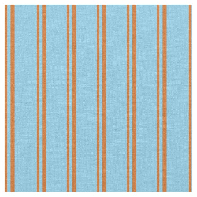 Schokolade- und Sky Blue Streifen/Linienmuster Stoff (Nahaufnahme)