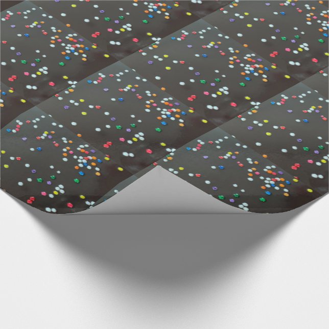 Schokolade und Spinnfalten Geschenkpapier (Ecke)