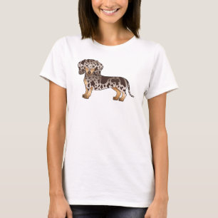 Schokolade und Tan Daple Kurz Hair Dackel Hund T-Shirt