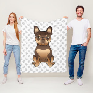 Schokolade und Tan French Bulldog Niedliche Hunde Fleecedecke
