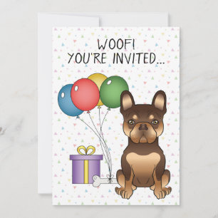 Schokolade und Tan French Bulldog Niedlicher Hund Einladung