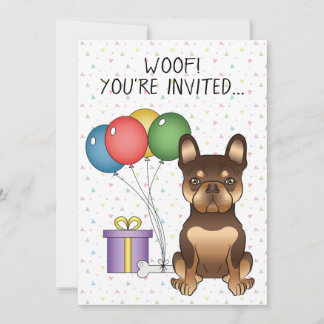 Schokolade und Tan French Bulldog Niedlicher Hund Einladung