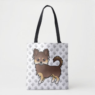 Schokolade und Tan-Langcoat Chihuahua Hunde und Pa Tasche