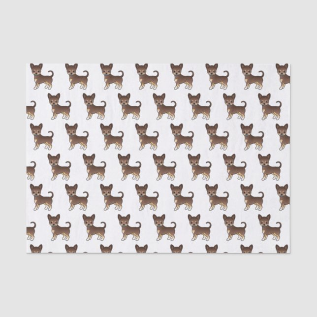 Schokolade- und Tanschokolade Chihuahua-Muster Seidenpapier (Vorderseite)
