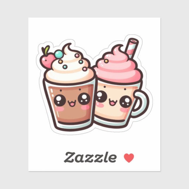 Schokolade und Vanilla Milkshakes Vinyl Stickers Aufkleber (Blatt)