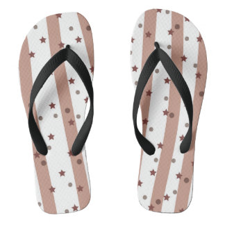 Schokolade und weiße Streifen mit Sternmuster Flip Flops