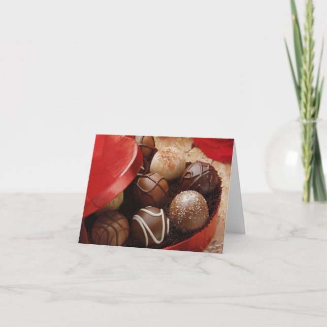 Schokolade Valentinstag Grußkarte Feiertagskarte (Vorderseite)