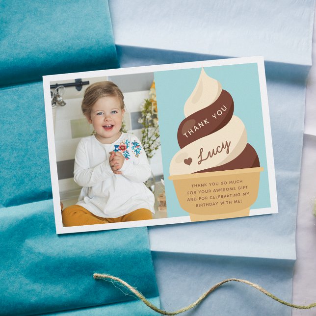 Schokolade Vanilla Kindergeburtstag Foto Dankeskarte (Von Creator hochgeladen)