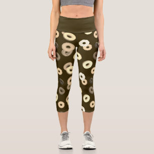 Schokolade Vanille spendet elegantes Muster braun Capri Leggings