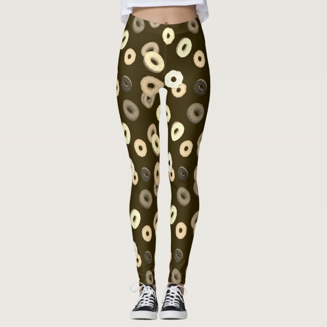 Schokolade Vanille spendet elegantes Muster braun Leggings (Vorderseite)